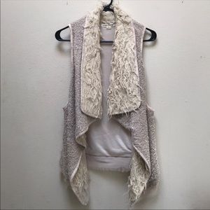 Faux fur knit float vest